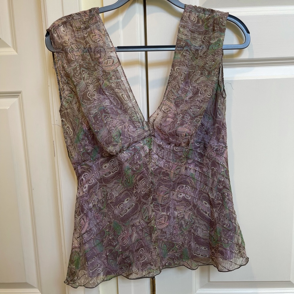 Diane Von Furstenberg Multicolor Sheer Blouse